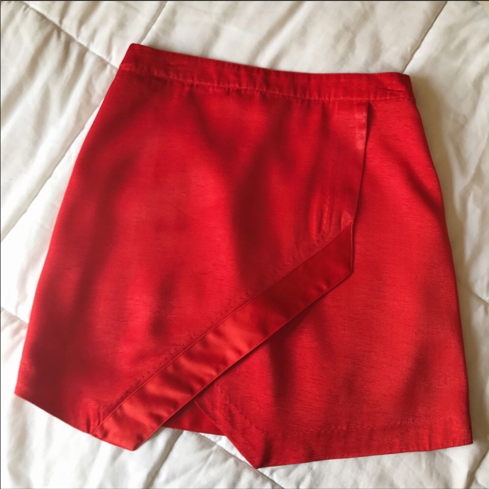 Stylestalker red asymmetrical skirt